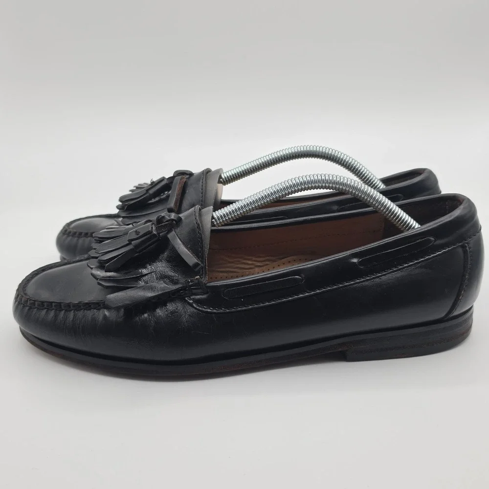 Cole Haan Tassel Kiltie Loafers Mens 10.5 Black Leather Memory Flex K9 03521